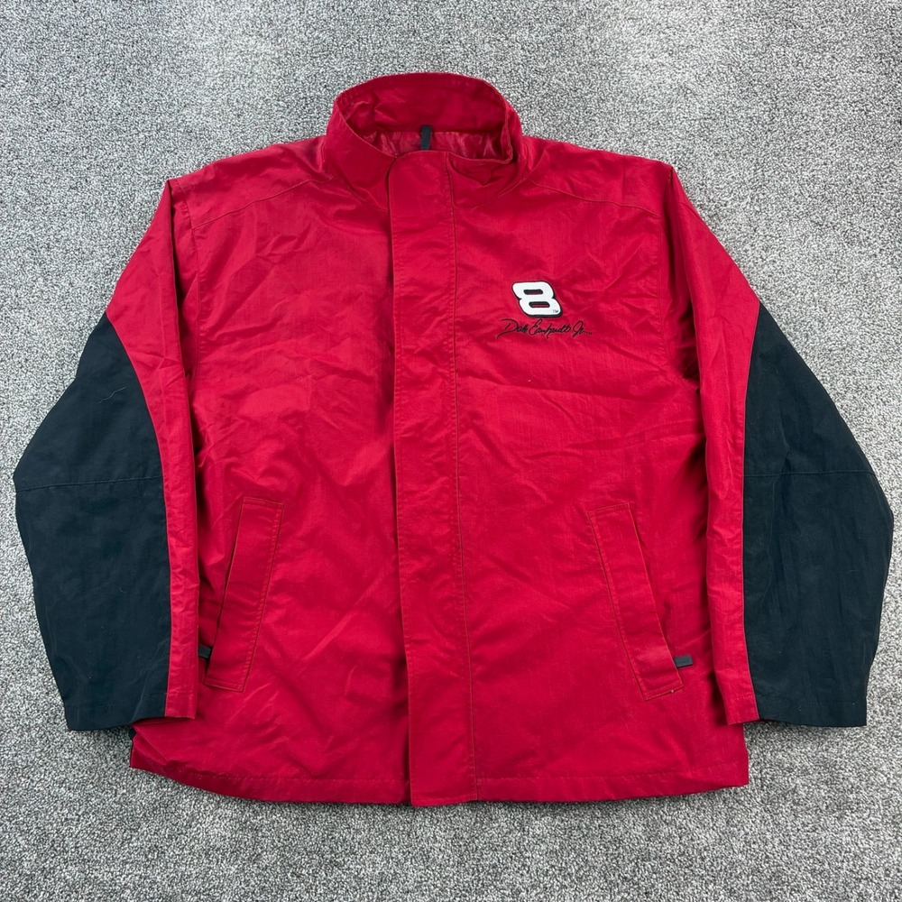 Vintage Dale Earnhardt Jr. Racing Jacket Mens 2XL Red Chase Authentics Budweiser
